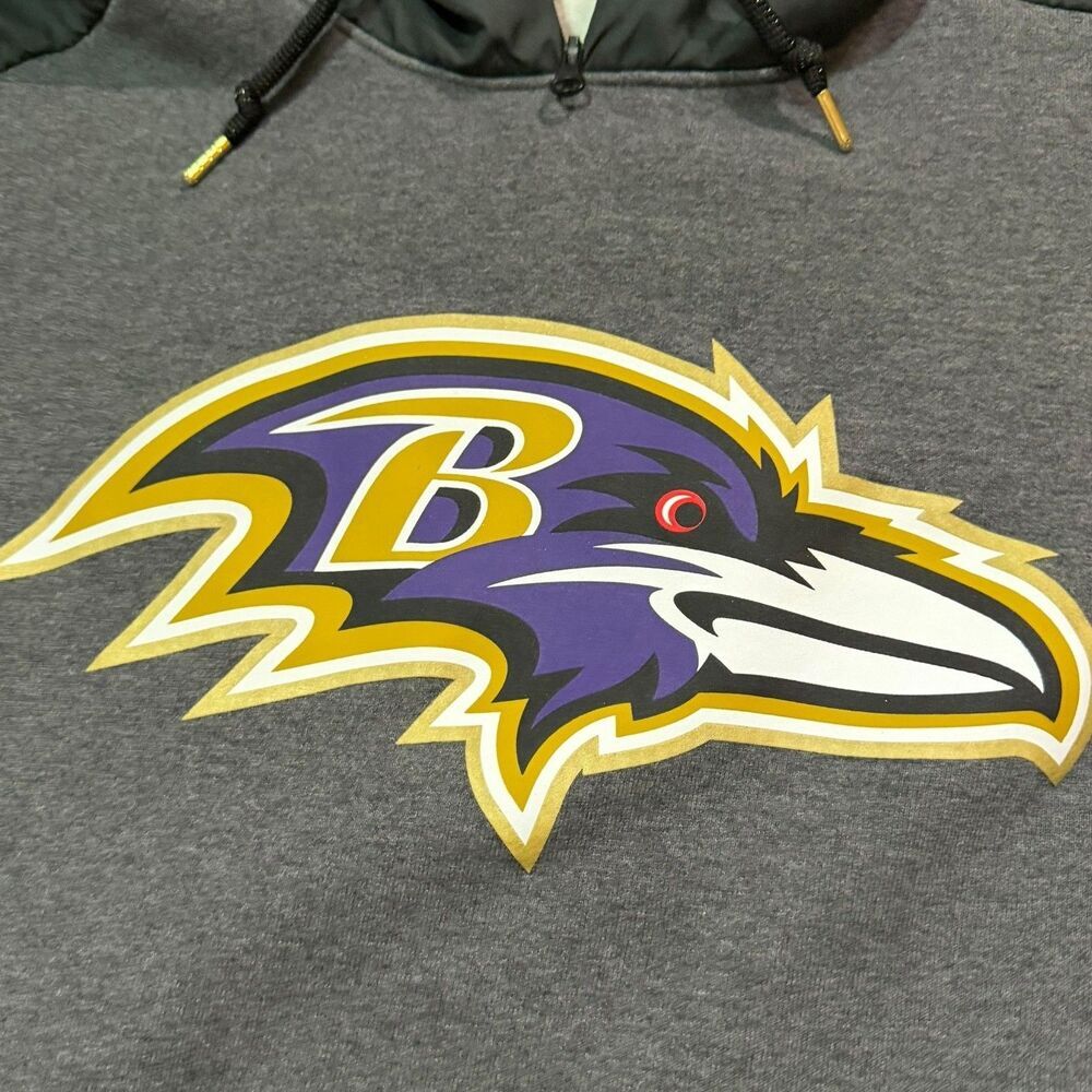 Nike Baltimore Ravens Hoodie Mens XL Gray NFL Team Apparel Pullover Sweatshirt - Picture 3 of 6